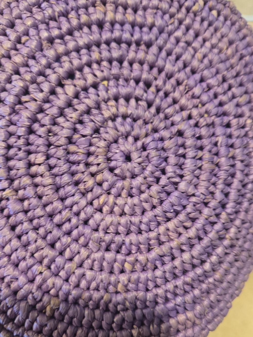 La Maroquinerie Sezane Paris Purple Raffia Bucket Shoulder/Crossbody Bag - Picture 13 of 13
